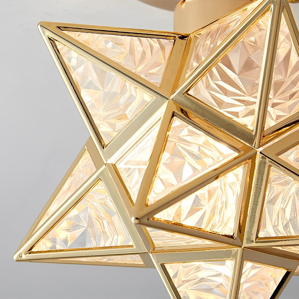 Glass Moravian Star Pendant Light Modern Ceiling Light
