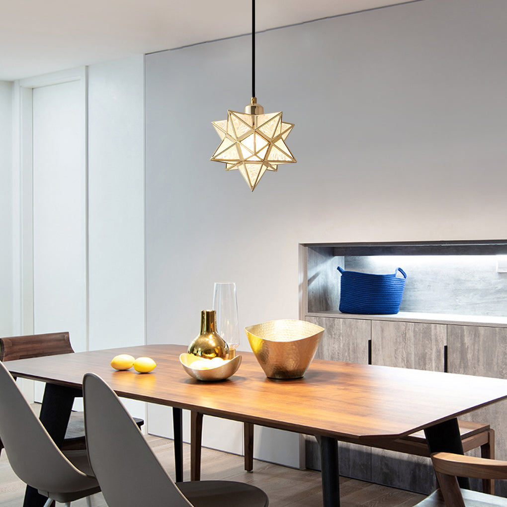 Glass Moravian Star Pendant Light Modern Ceiling Light