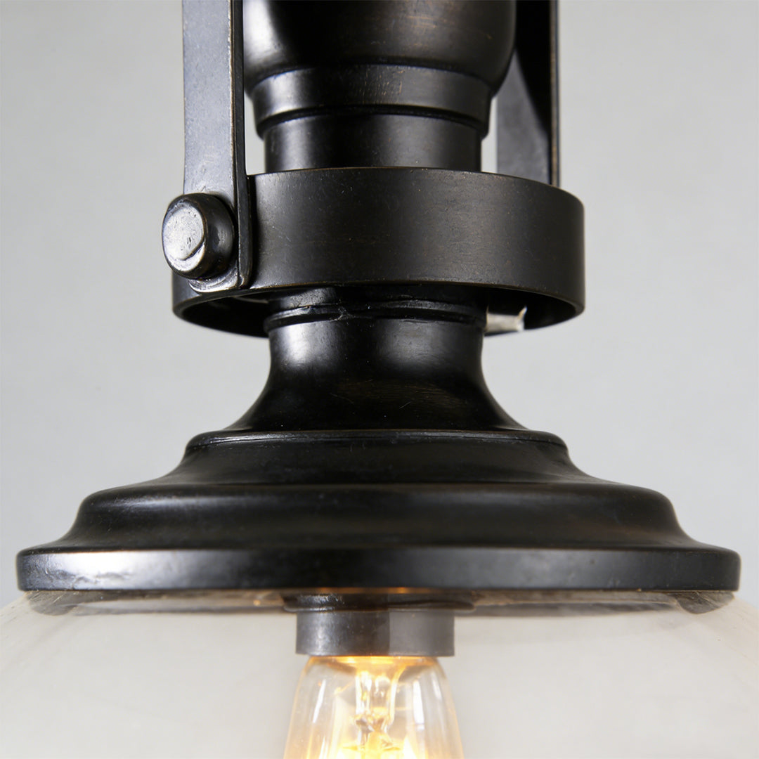 Glass Pendant Lights Kitchen Iron Industrial Black Ceiling Light
