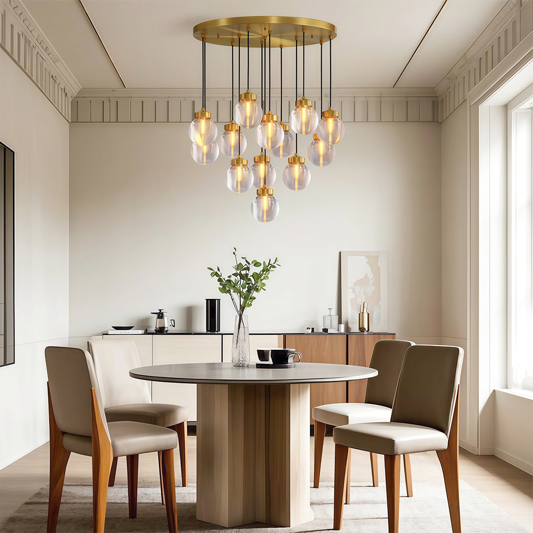 Modern Copper Chandelier Creative Luxury Glass Ceiling Light