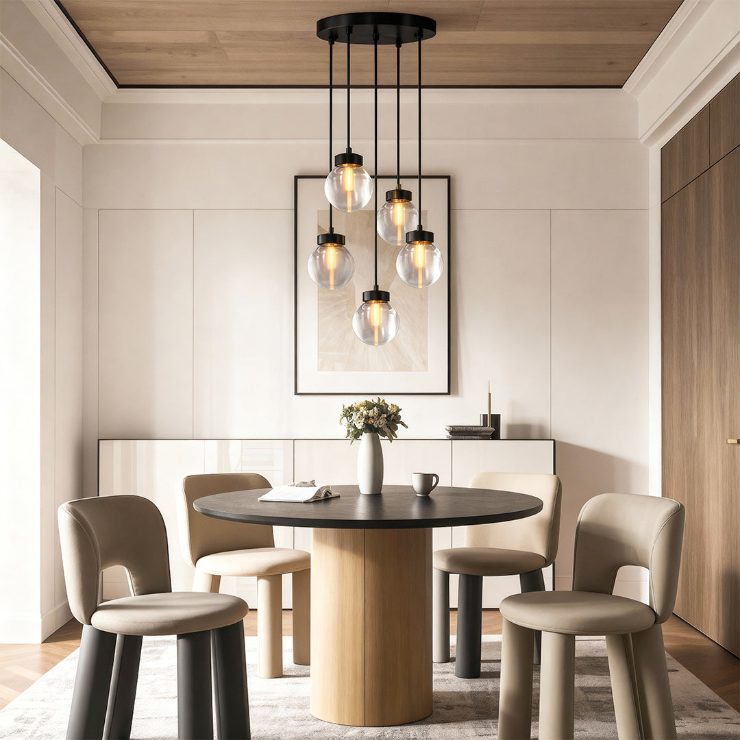 Modern Copper Chandelier Creative Luxury Glass Ceiling Light