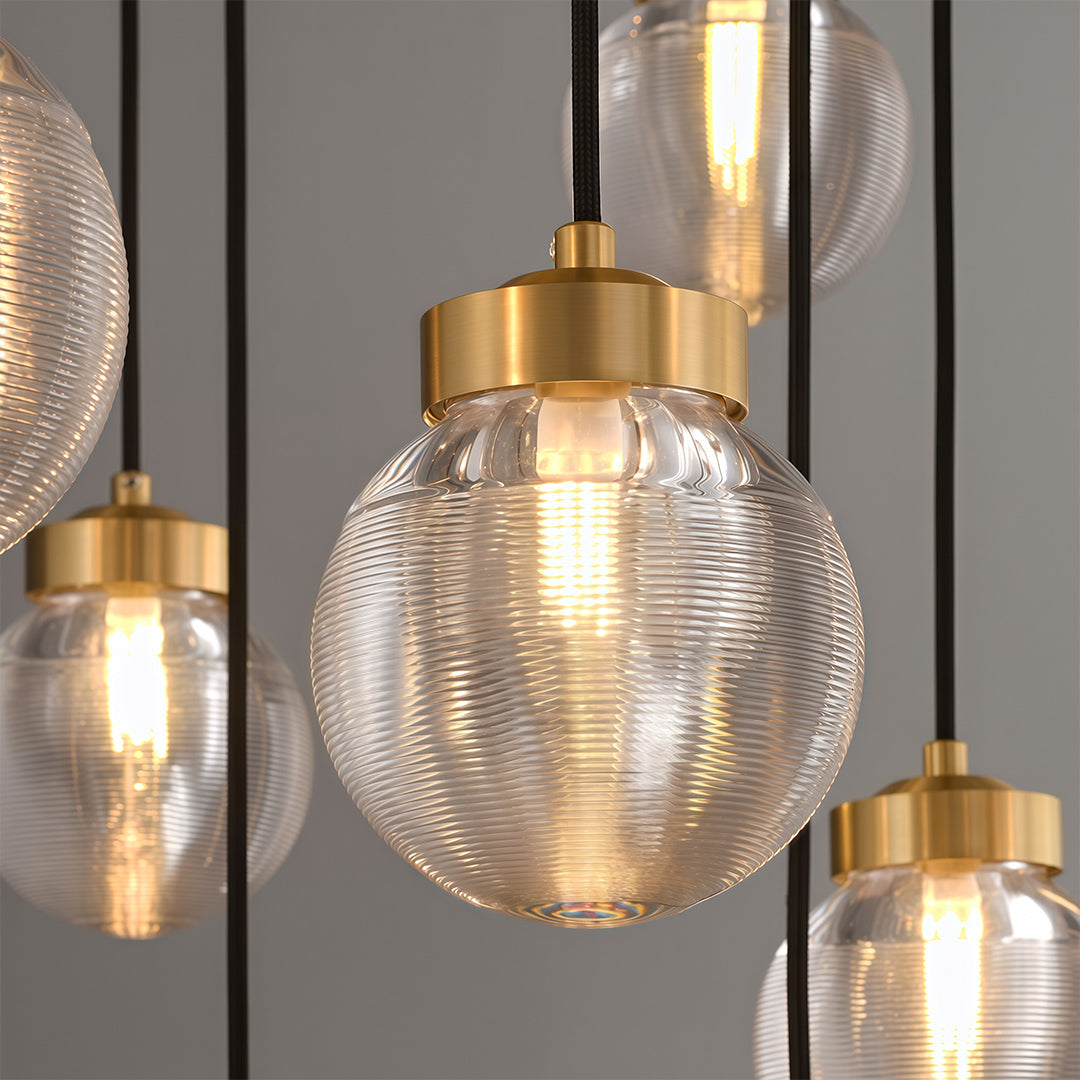 Modern Copper Chandelier Creative Luxury Glass Ceiling Light