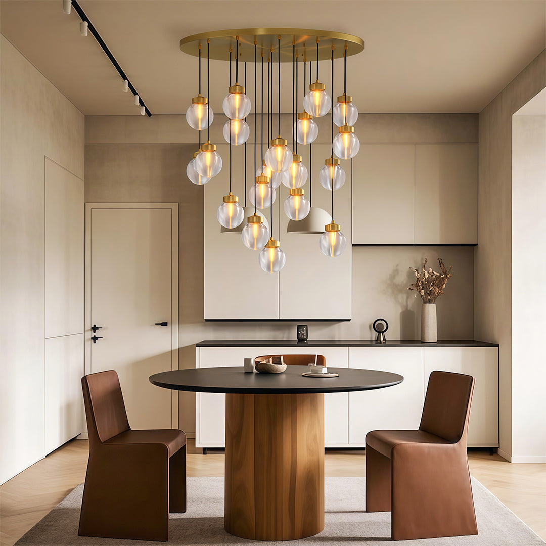 Modern Copper Chandelier Creative Luxury Glass Ceiling Light