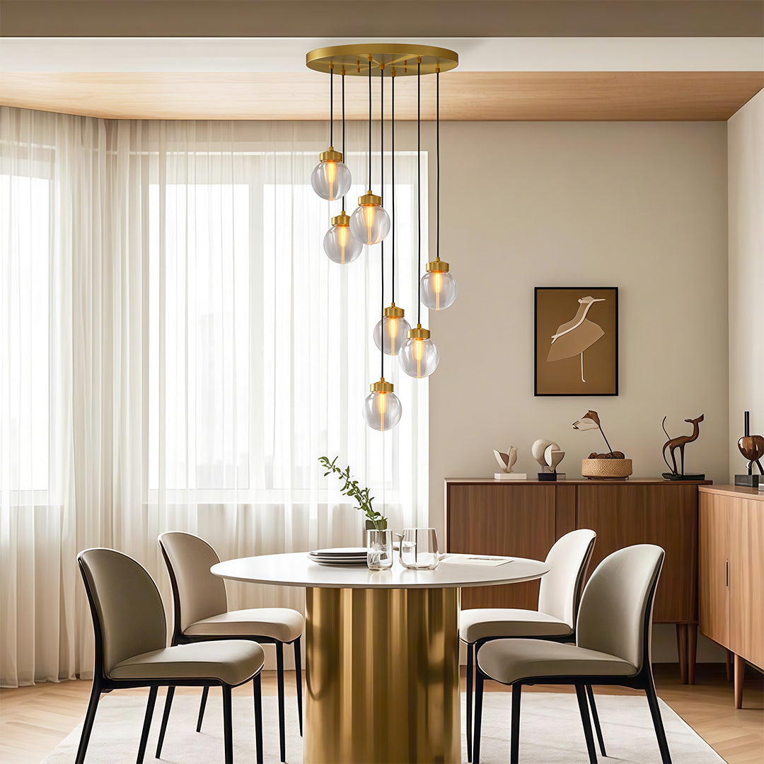Modern Copper Chandelier Creative Luxury Glass Ceiling Light
