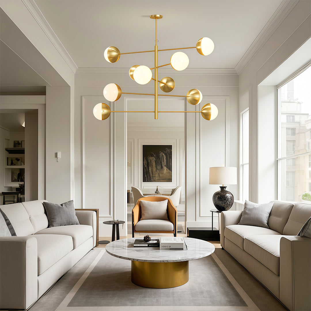 Globe Light Chandelier Modern Solid Copper Ceiling Light