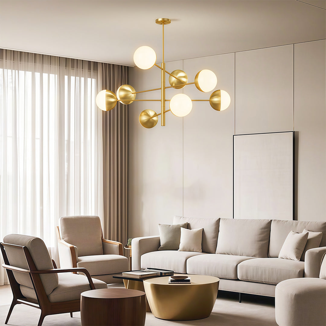 Globe Light Chandelier Modern Solid Copper Ceiling Light