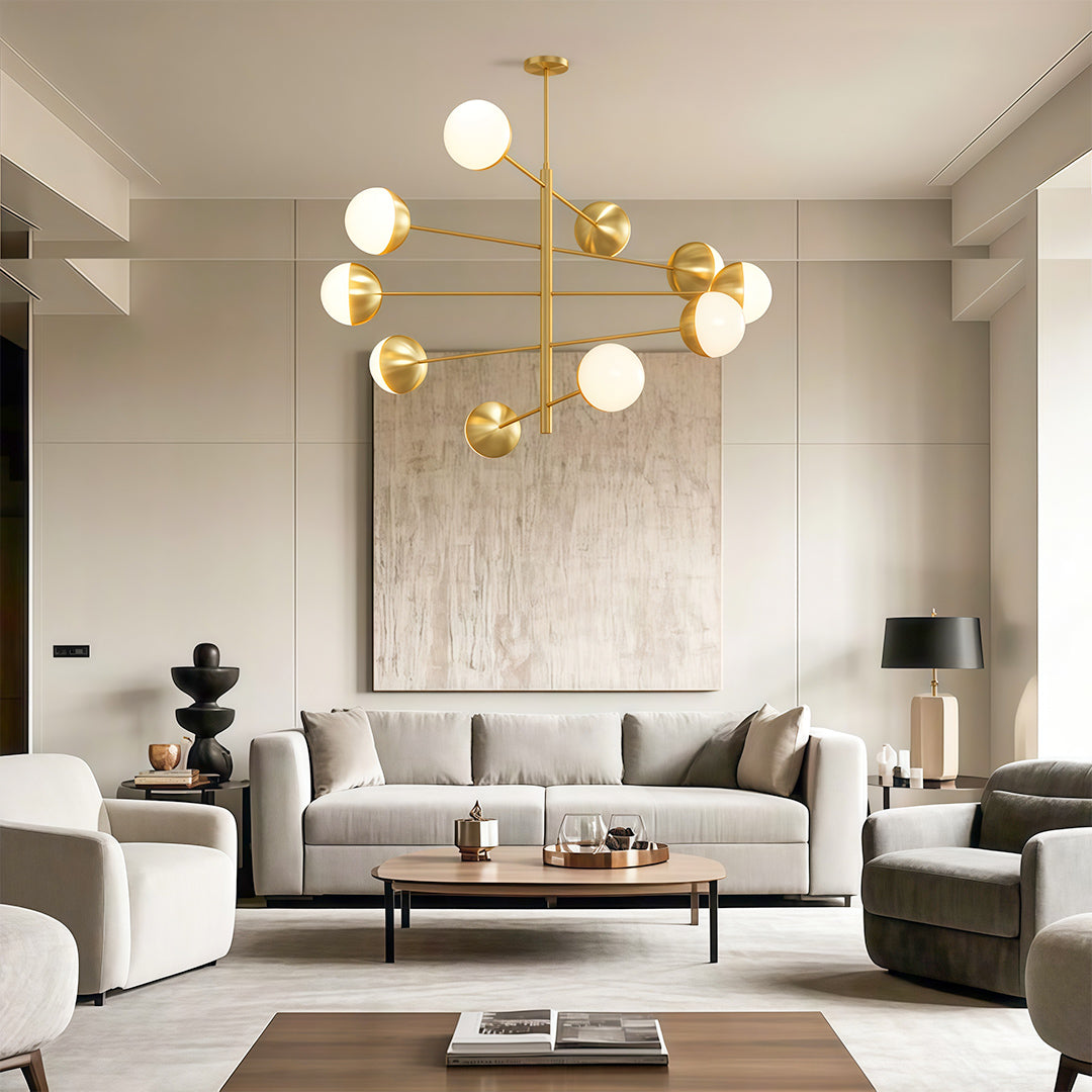Globe Light Chandelier Modern Solid Copper Ceiling Light