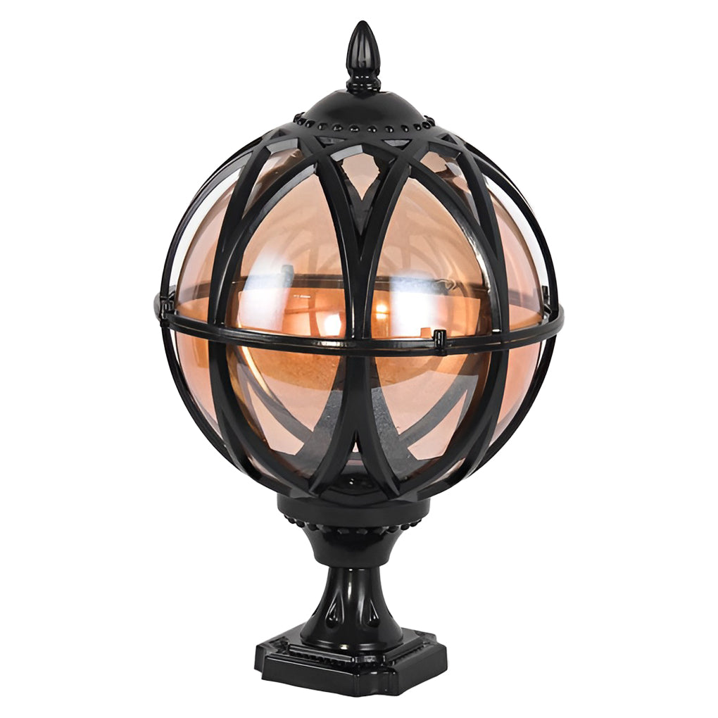 Globe Pillar Lights European Glass Waterproof Outdoor Lamp