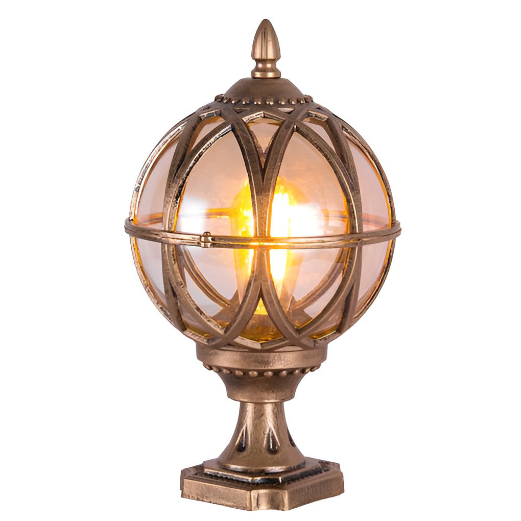Globe Pillar Lights European Glass Waterproof Outdoor Lamp