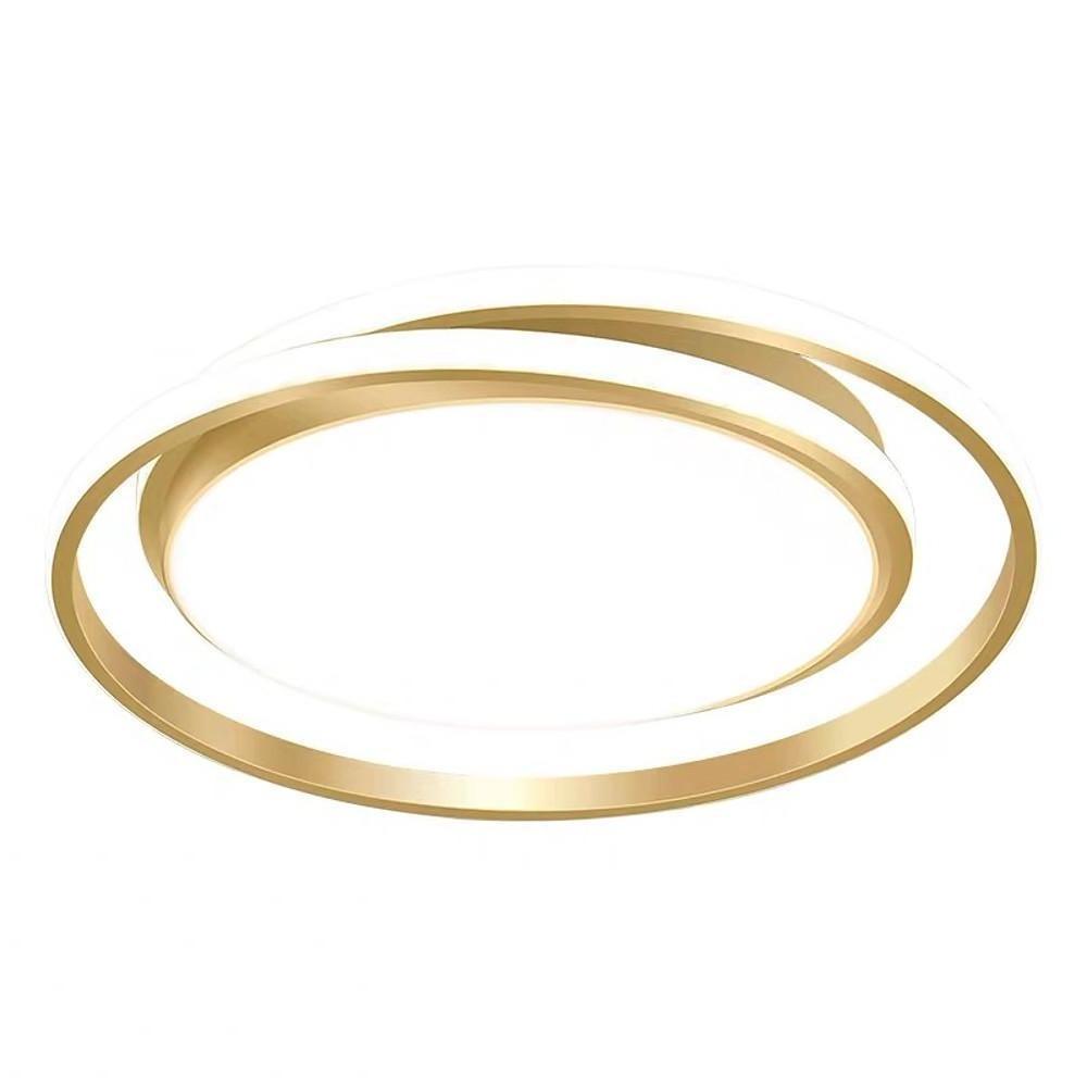 Creative Circular LED Modern Black Gold Flush Mount Ceiling Lighting for Bedroom