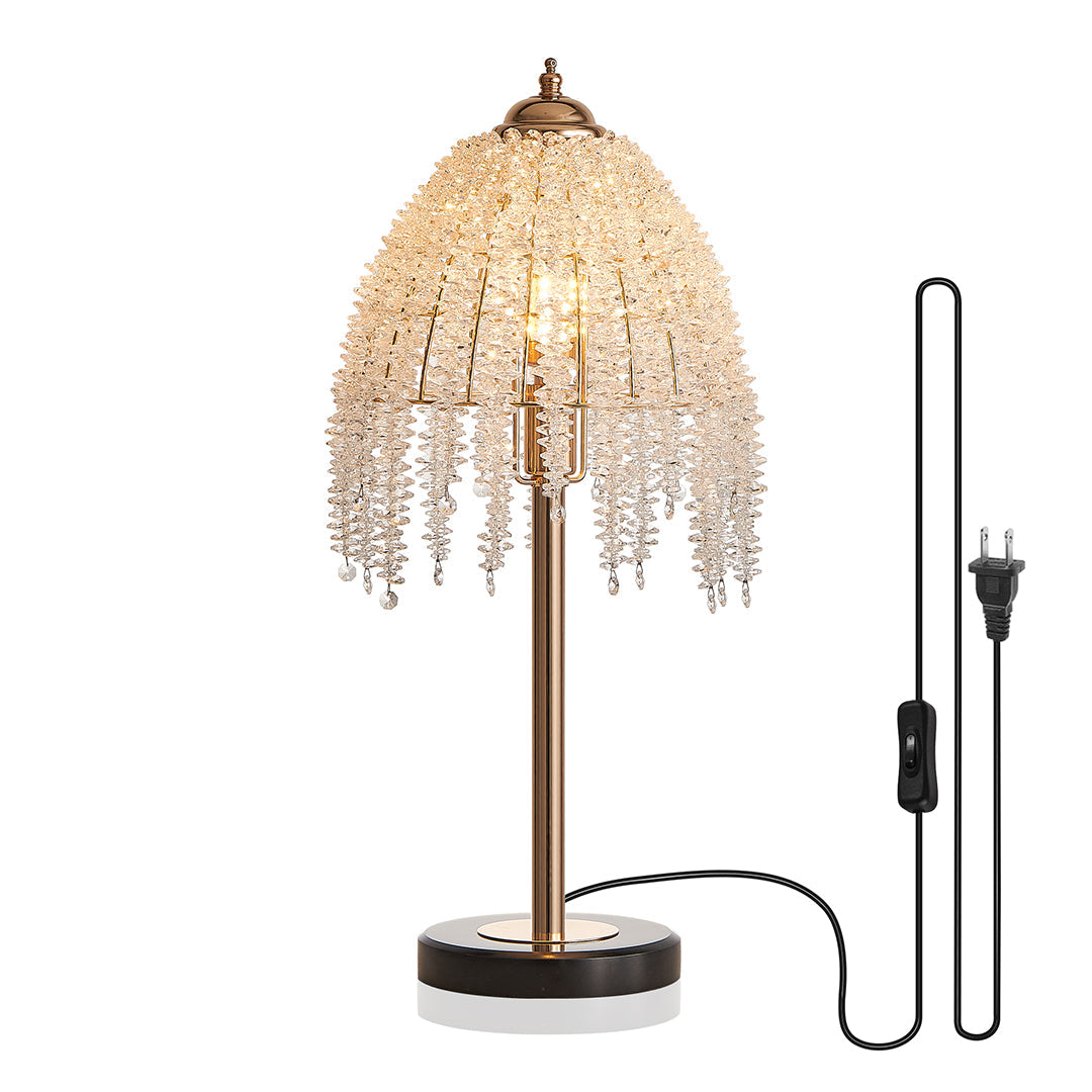 Gold Bedside Table Lamp European Crystal Luxury Lamp