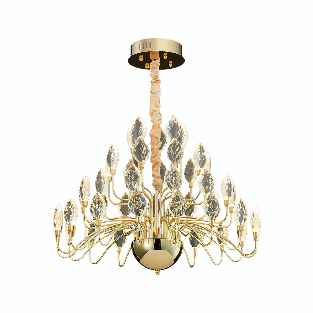 Gold LED Chandelier French Light Luxury Crystal Ceiling Light