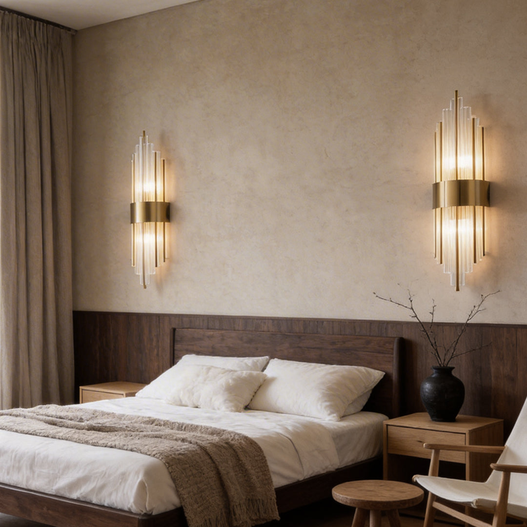 Gold and Crystal Wall Sconces Luxury LED Modern Light
