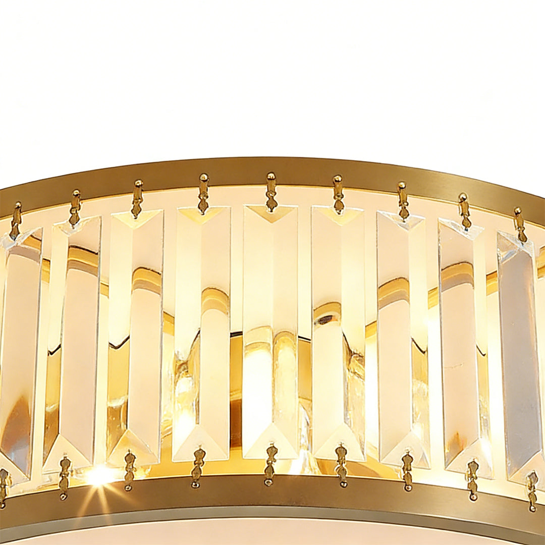 Gold Drum Ceiling Light Nordic Style Copper LED Light