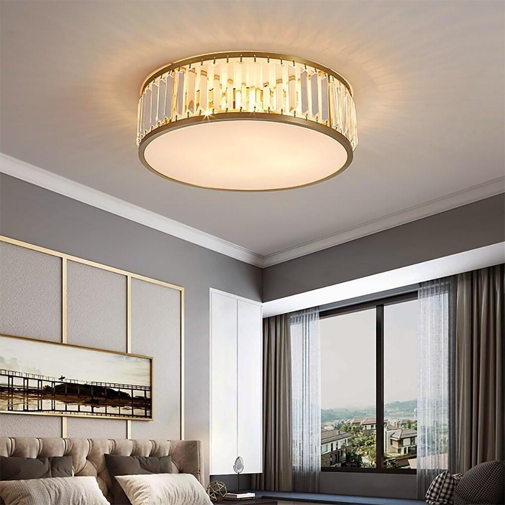 Gold Drum Ceiling Light Nordic Style Copper LED Light