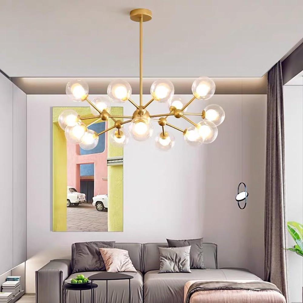glass sputnik light Modern metal 15-Light Ceiling light