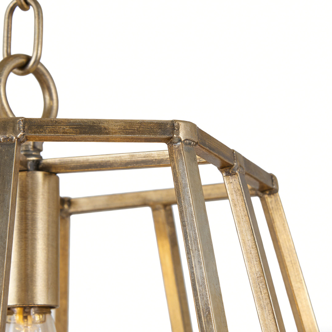 Gold Hanging Pendant Light Single Geometric Ceiling Light