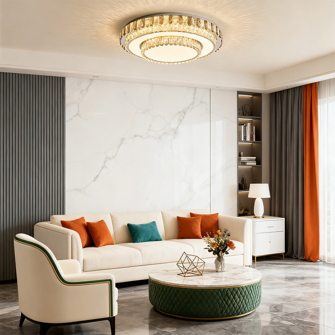 LED Light Fixtures Flush Mount Luxury Crystal Lamp