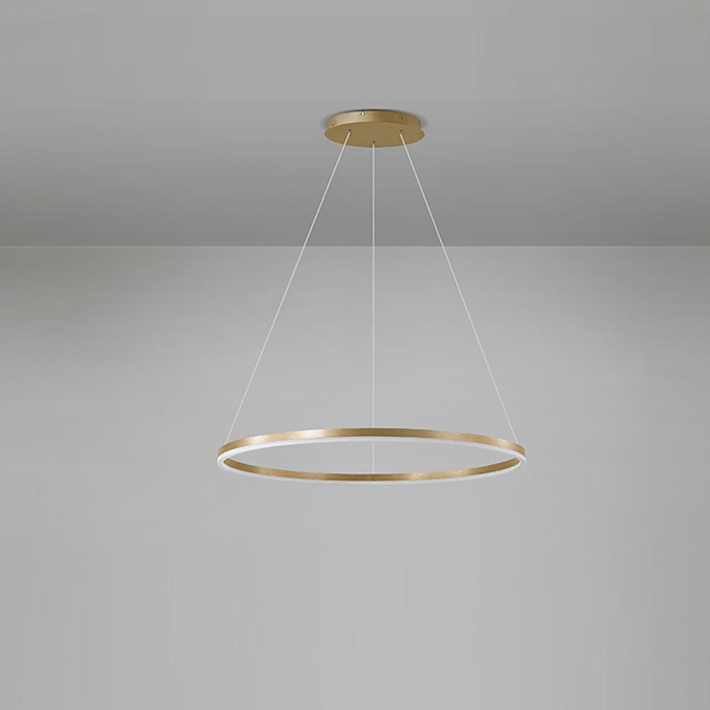Black LED Ring Chandelier Modern Aluminum Ceiling Light