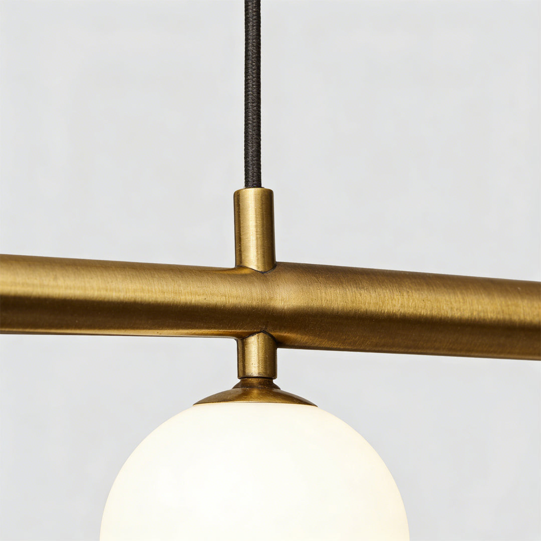 Gold Linear Pendant Light Modern Copper Glass Ceiling Light