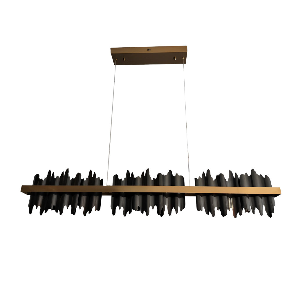 Gold Linear Pendant Light Modern Mountain Shape LED Ceiling Light