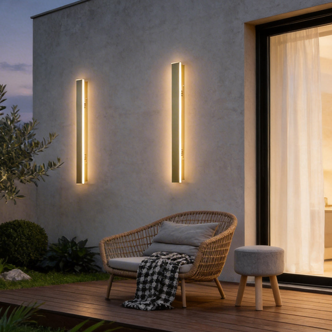 Gold Outdoor Wall Light Outdoor Minimalist Linear LED Light