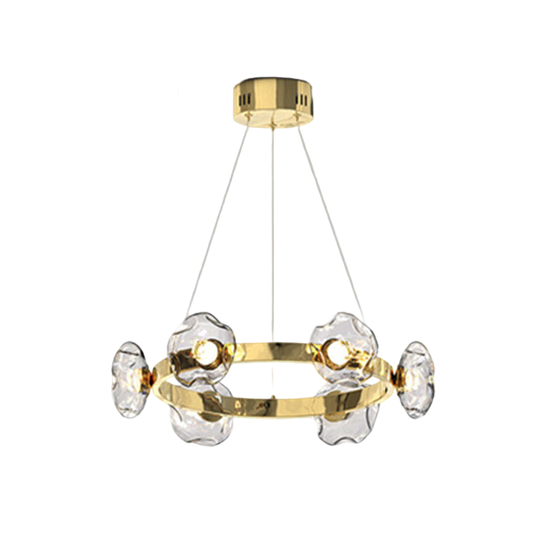 LED Dome Glass Ring Chandeliers Nordic Modern Ceiling Light