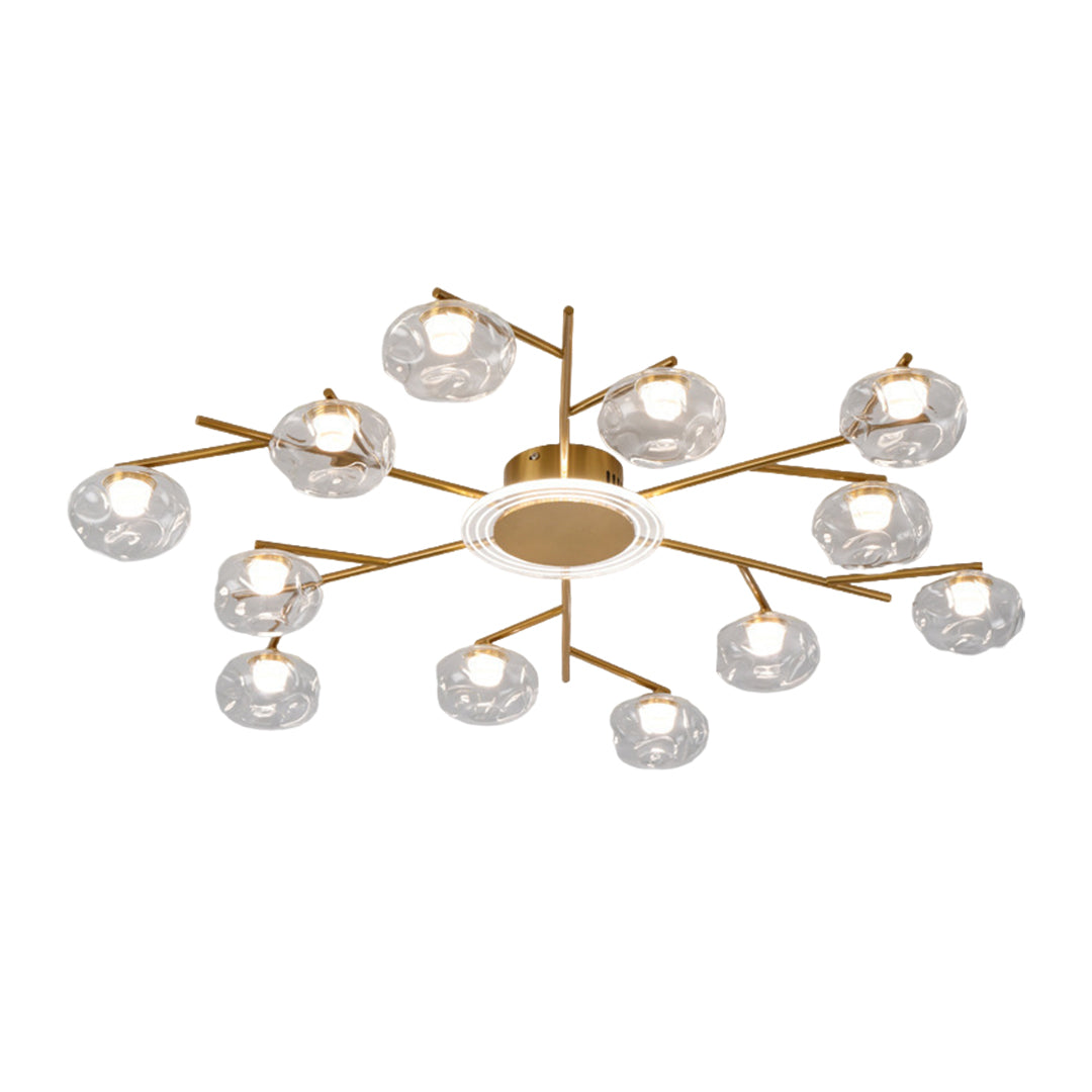 Round Large Semi Flush Mount Lighting Branching Semi-Flush Ceiling Light