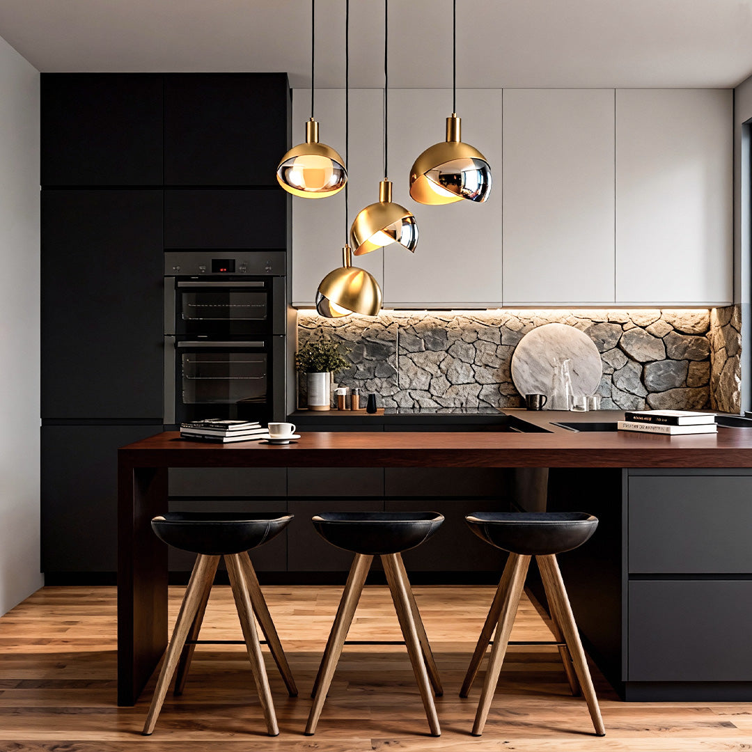 Gold Sphere Pendant Light Industrial Hemisphere Ceiling Light