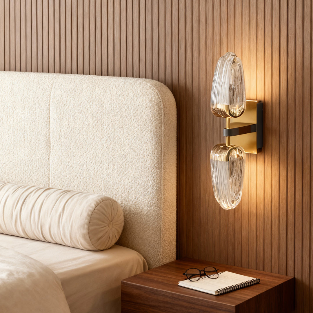 Gold Wall Light Simple LED White Acrylic Symmetry Lamp