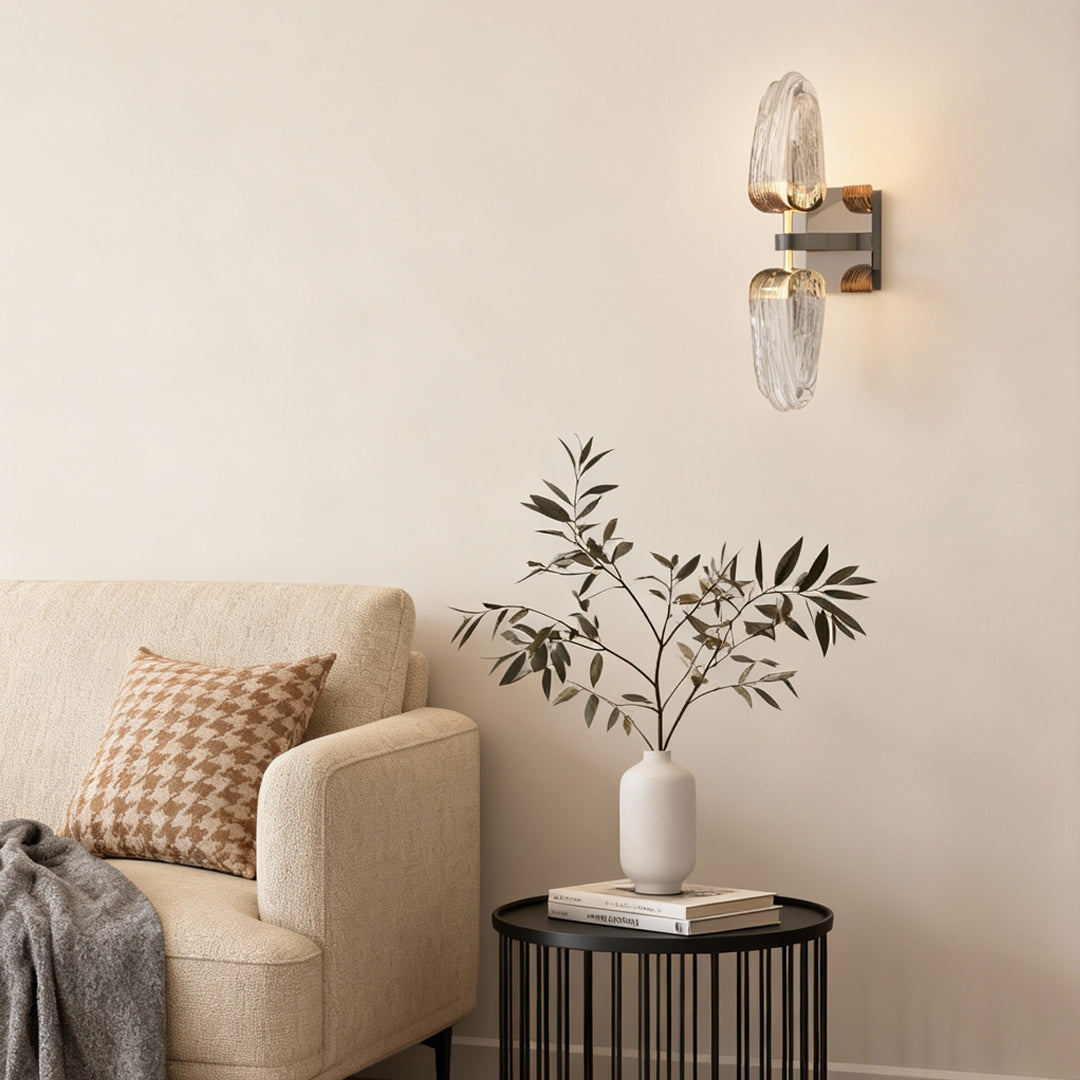 Gold Wall Light Simple LED White Acrylic Symmetry Lamp