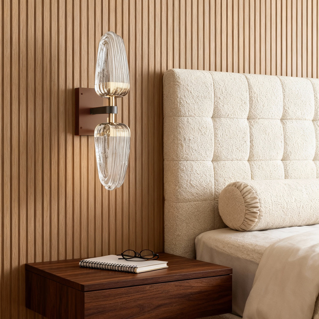 Gold Wall Light Simple LED White Acrylic Symmetry Lamp