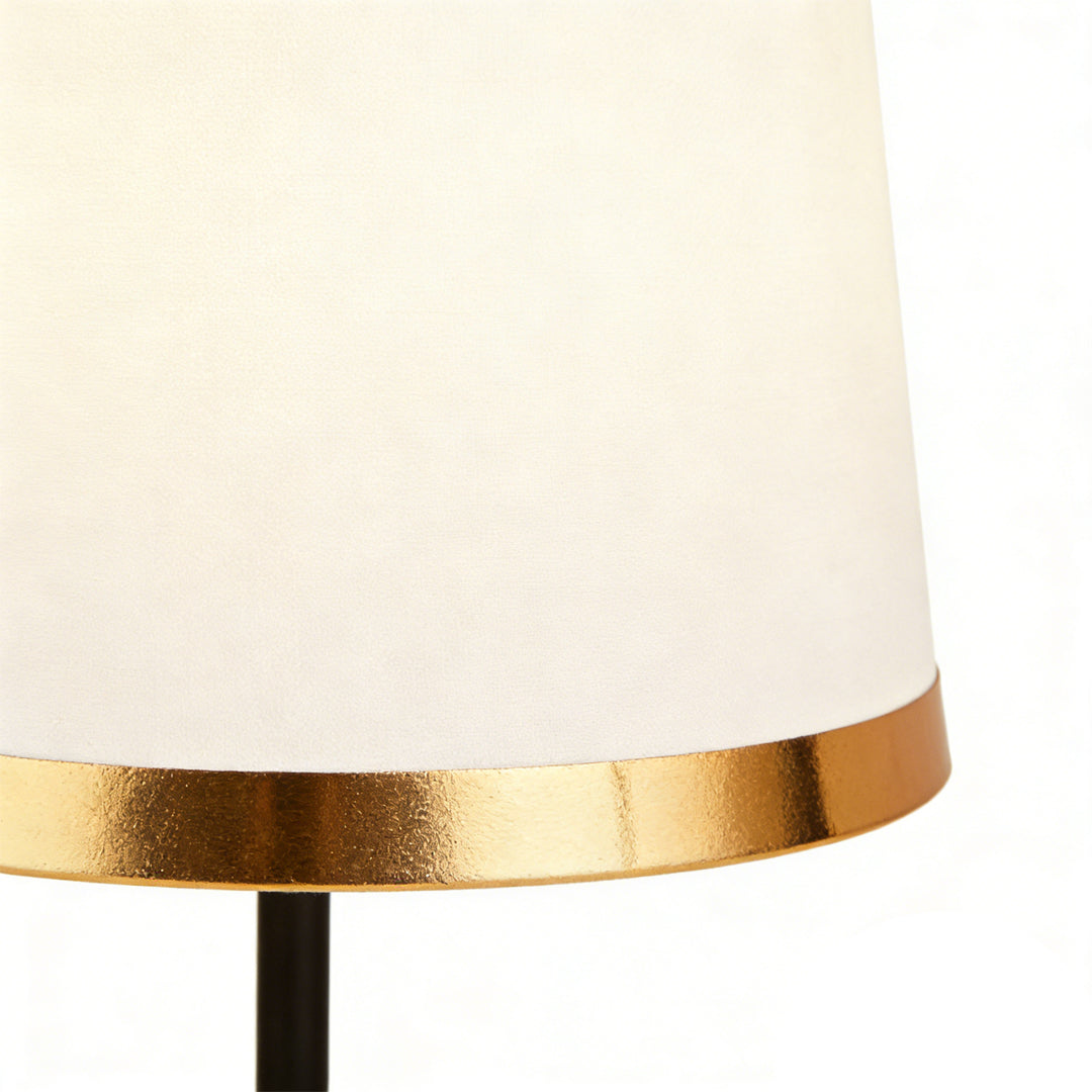 Gold White Table Lamp Modern Iron and Fabric Lamp
