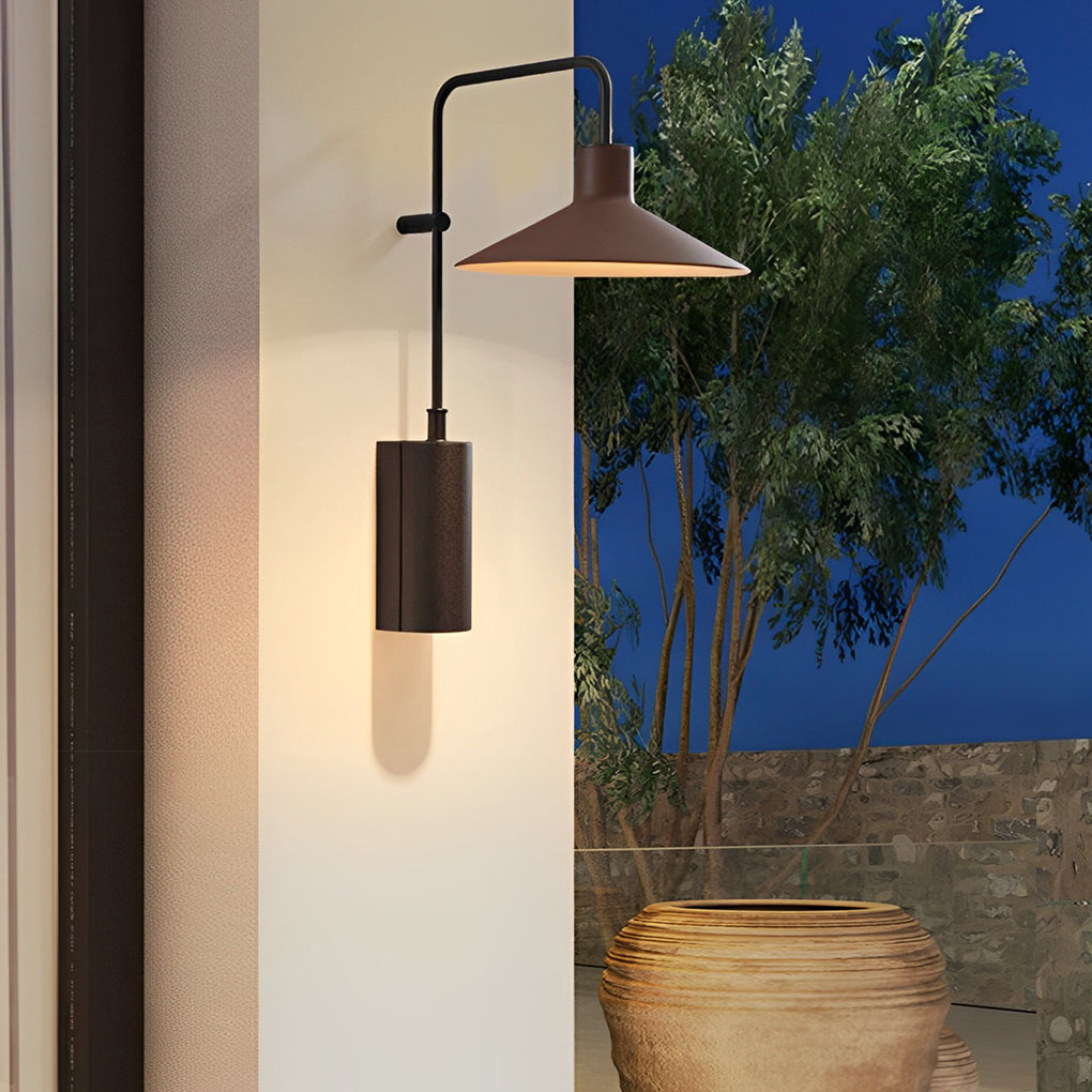 Gooseneck Wall Lamp Modern Long Arm Outdoor Metal Light