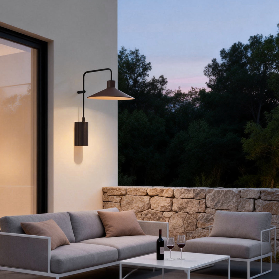 Gooseneck Wall Lamp Modern Long Arm Outdoor Metal Light