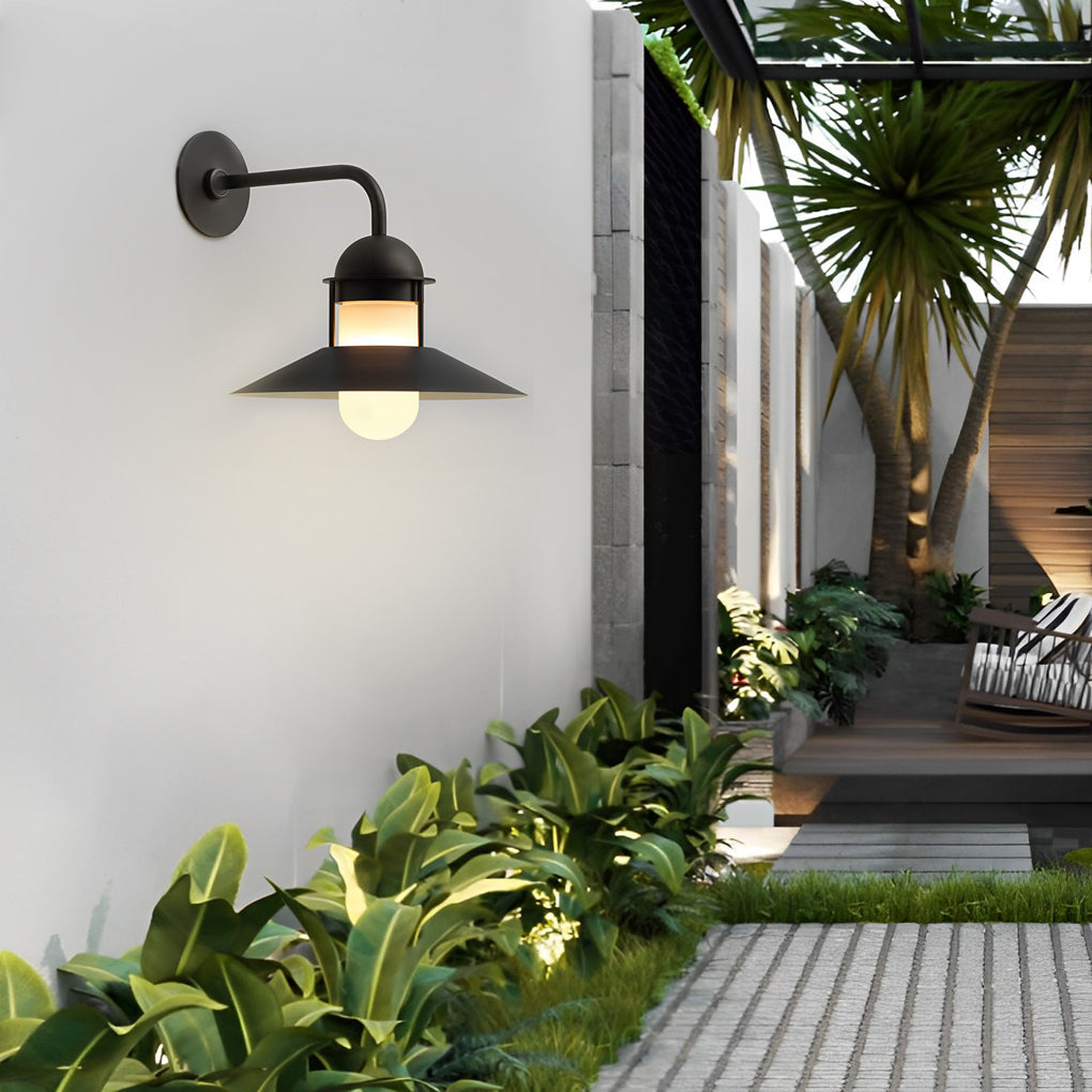 Gooseneck Wall Light Fixtures Modern Waterproof Black Outdoor Light