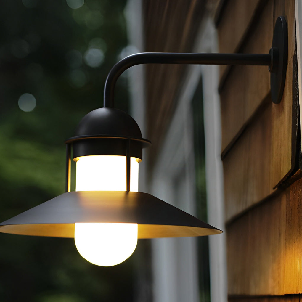 Gooseneck Wall Light Fixtures Modern Waterproof Black Outdoor Light