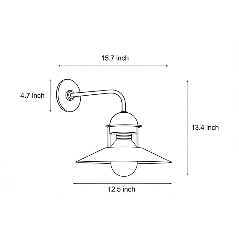 Gooseneck Wall Light Fixtures Modern Waterproof Black Outdoor Light