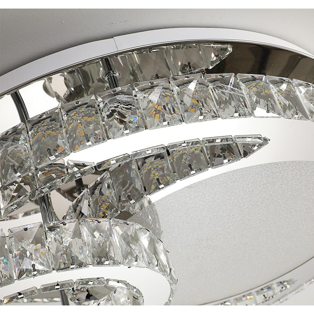 Overlapping Circles Crystal Stainless Steel Flush Mount LED Lights Ceiling Lights