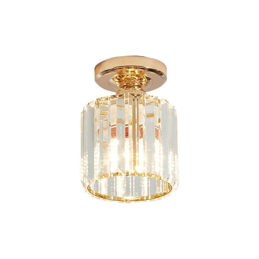 Crystal Foyer Semi Flush Mount Lighting Modern Ceiling Lights
