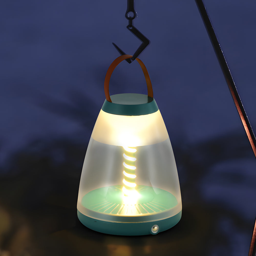 Portable Battery Powered Outdoor Table Lamps Spiral LED Portable Lamp