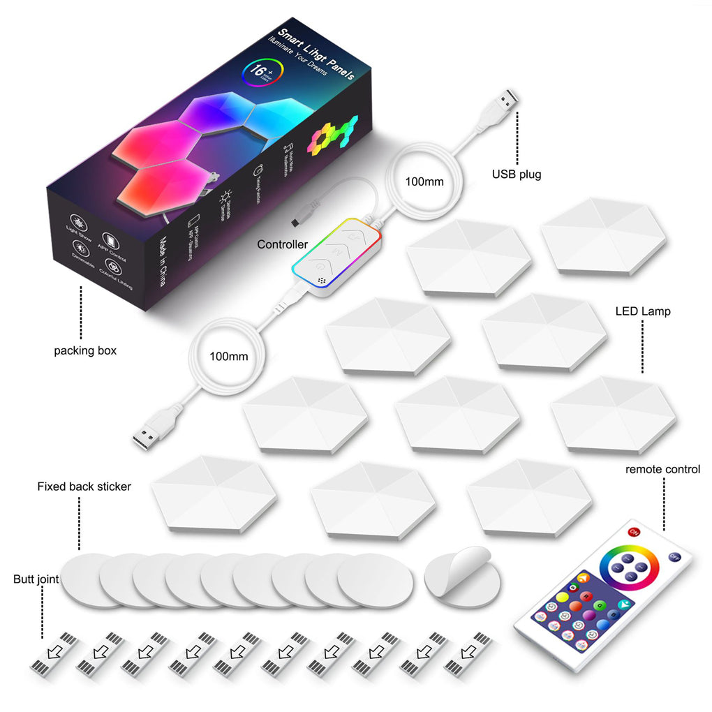 Hexagon LED Wall Lights Shaped Rgbic Smart Modern Light