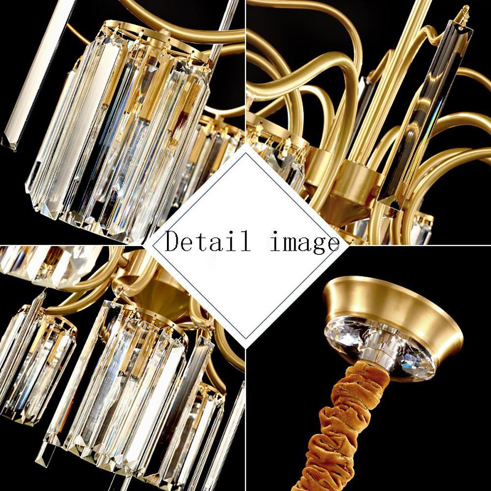 Classical Gold Chandelier Light LED Copper Glass Crystal Modern Chandeliers