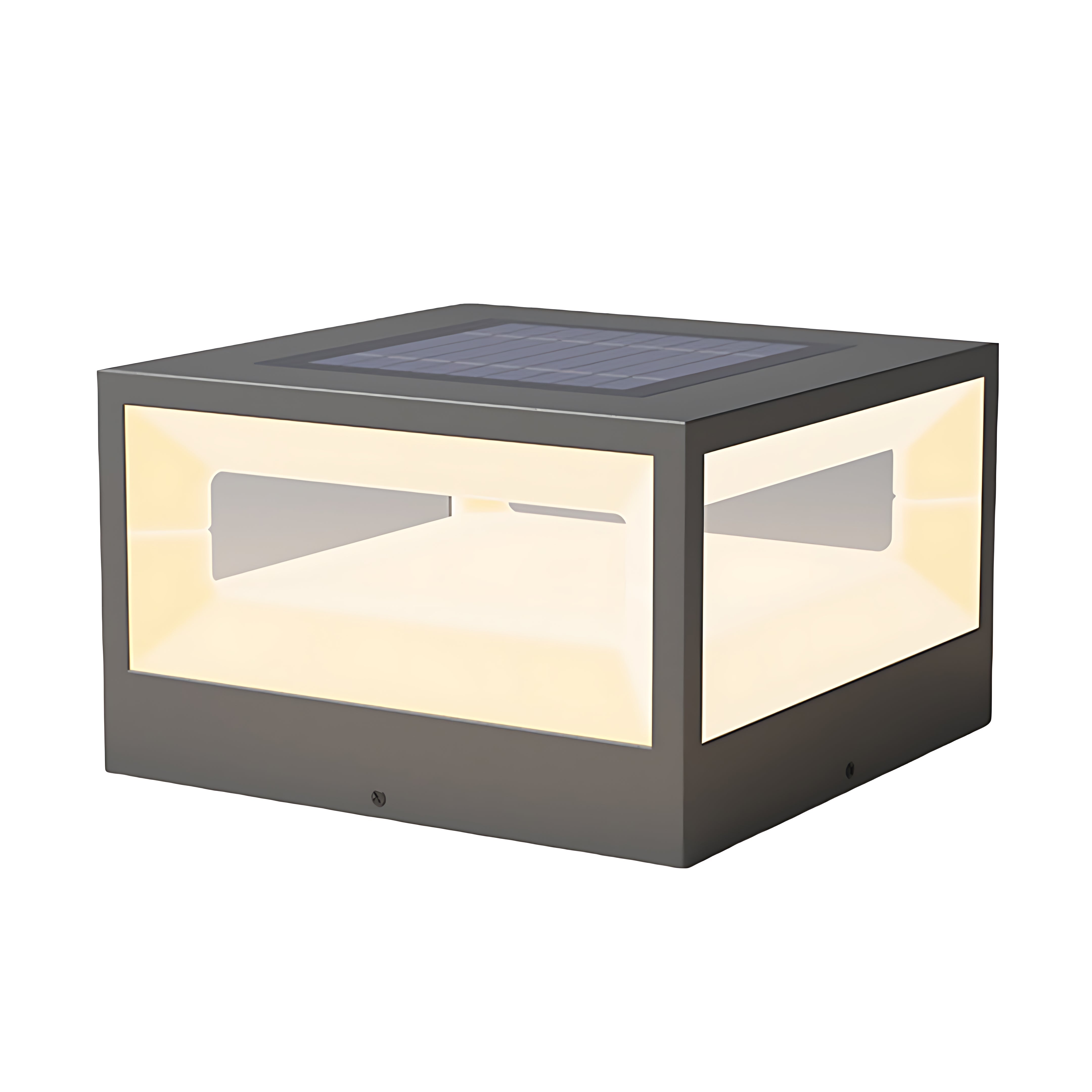 Hollow Square Pillar Light Waterproof Solar LED Fence Post Lamp
