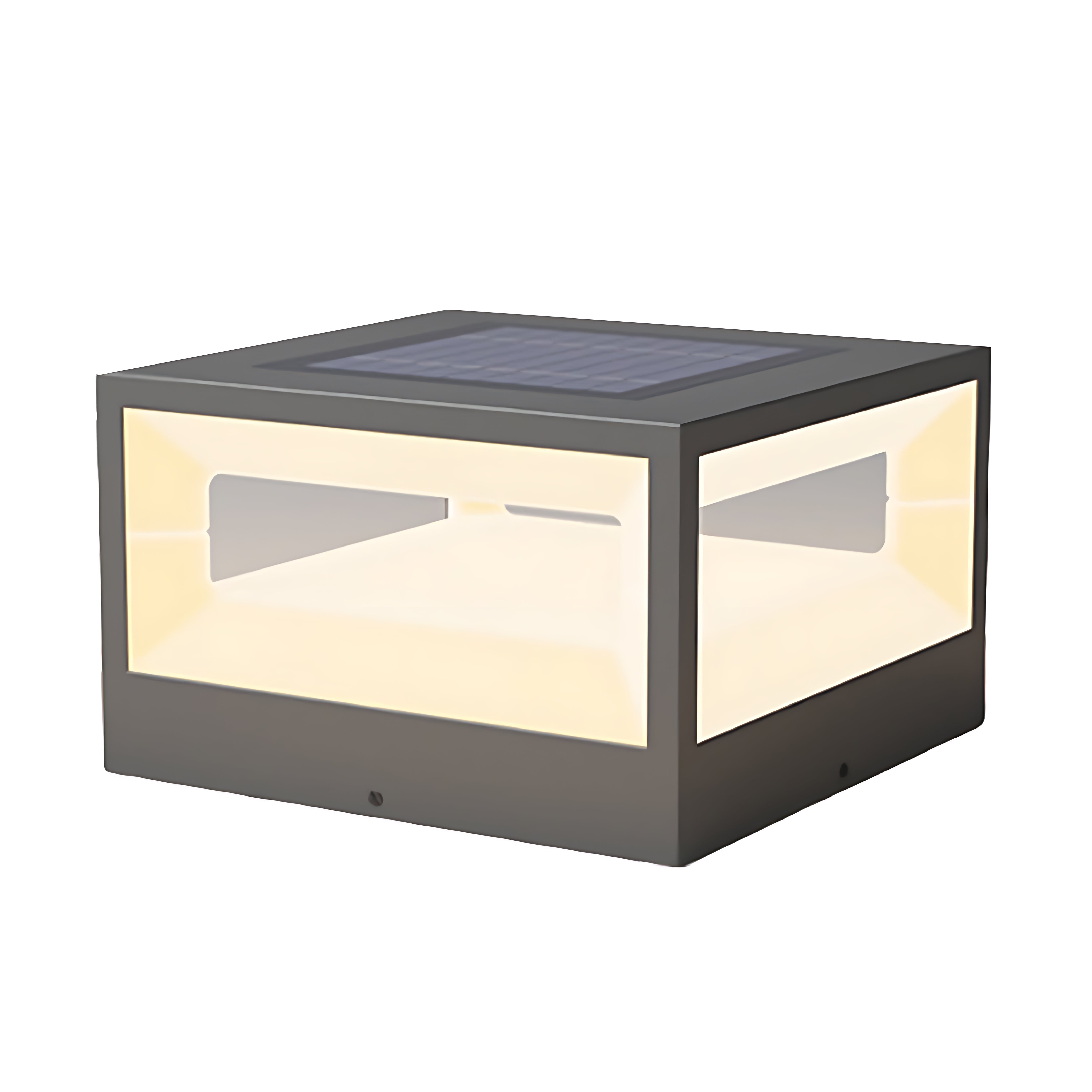 Hollow Square Pillar Light Waterproof Solar LED Fence Post Lamp
