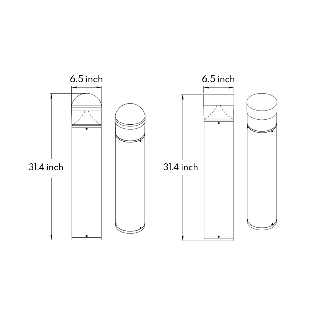 Garden Light Poles Minimalist Nordic LED Exterior Bollard Light
