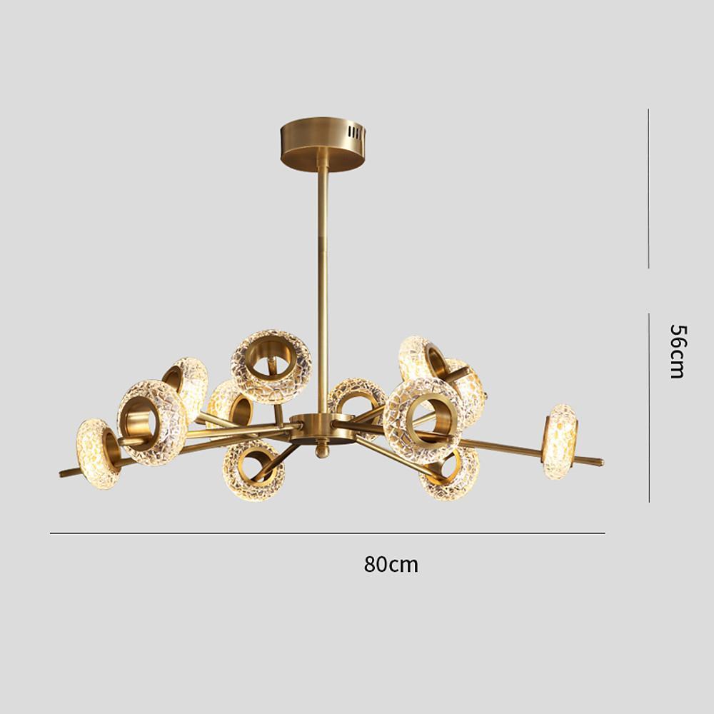 Modern Gold Sputnik Chandelier Copper Glass Island Ceiling Light