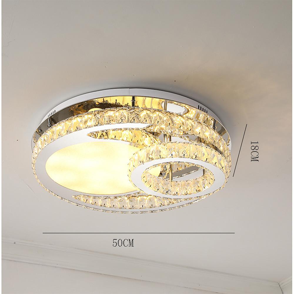 Overlapping Circles Crystal Stainless Steel Flush Mount LED Lights Ceiling Lights