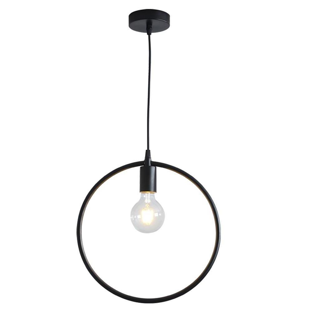 Metal Black and Gold Ceiling Light Rounded Square Pendant Lighting