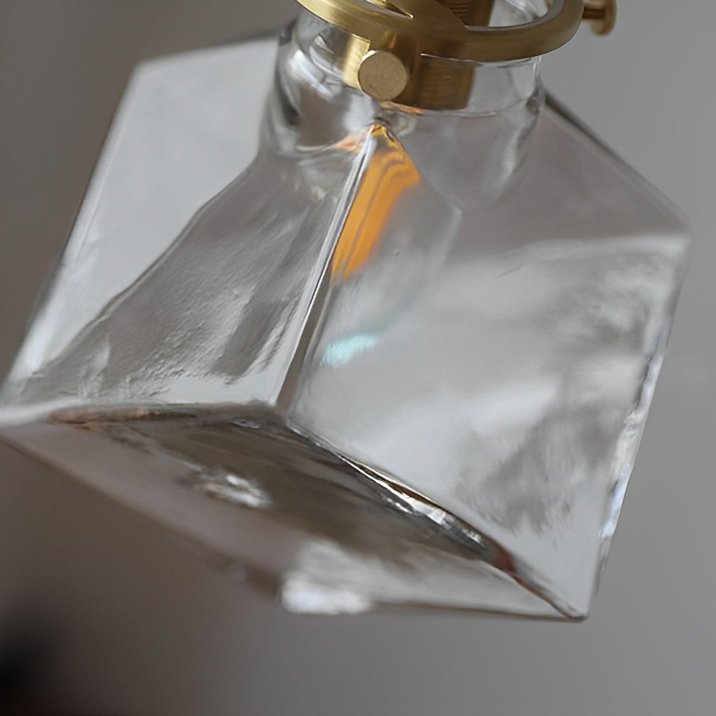 Ice Cube Pendant Light Square Transparent Glass Ceiling Light